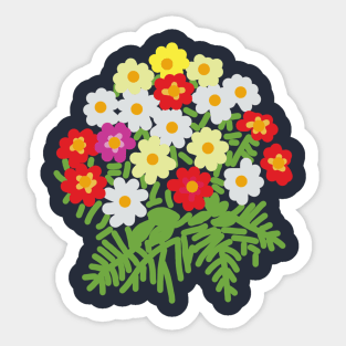 Floral Art Flowers and Ferns for Mothers Day Sticker